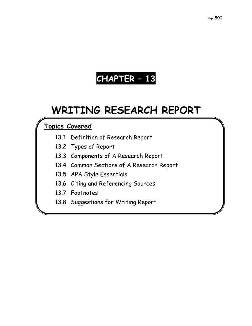 Pdf) Writing Research Report Inside Research Report Sample Template
