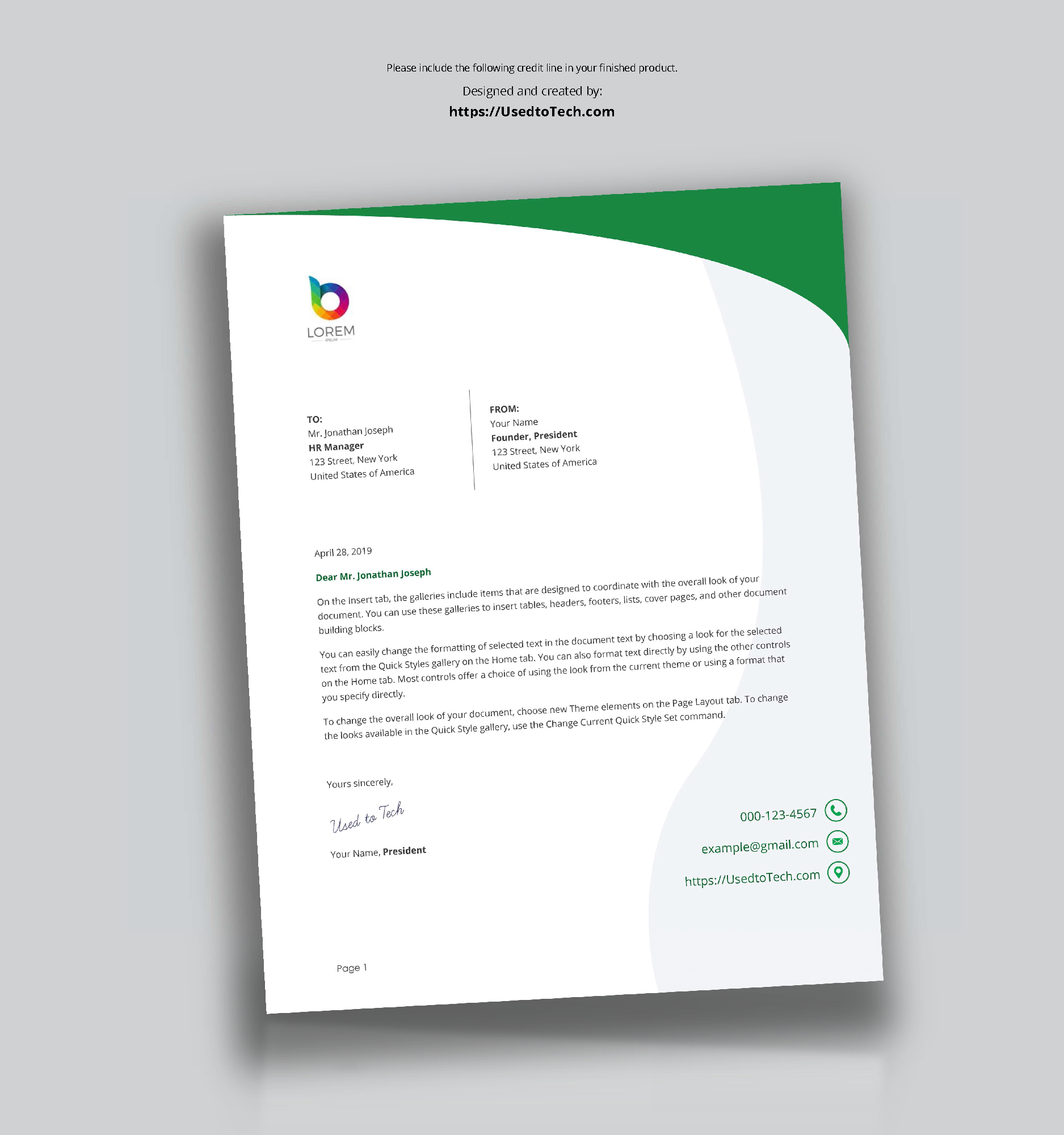 Perfect Letterhead Design In Word Free – Used To Tech With Word Stationery Template Free