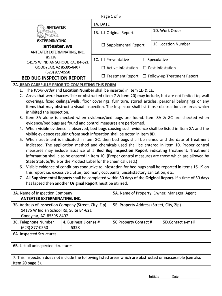 Pest Control Inspection Form – Fill Out And Sign Printable Pdf Template |  Signnow Intended For Pest Control Inspection Report Template