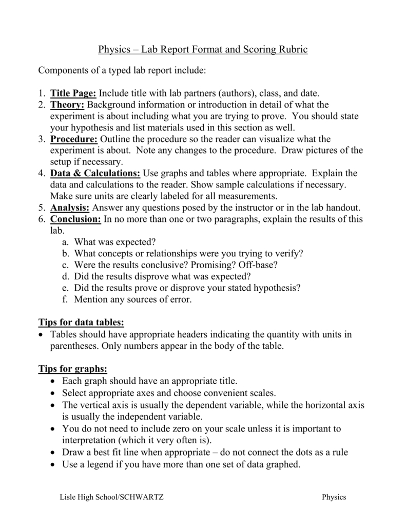 Physics Lab Template - Raptor.redmini.co For Physics Lab With Physics Lab Report Template