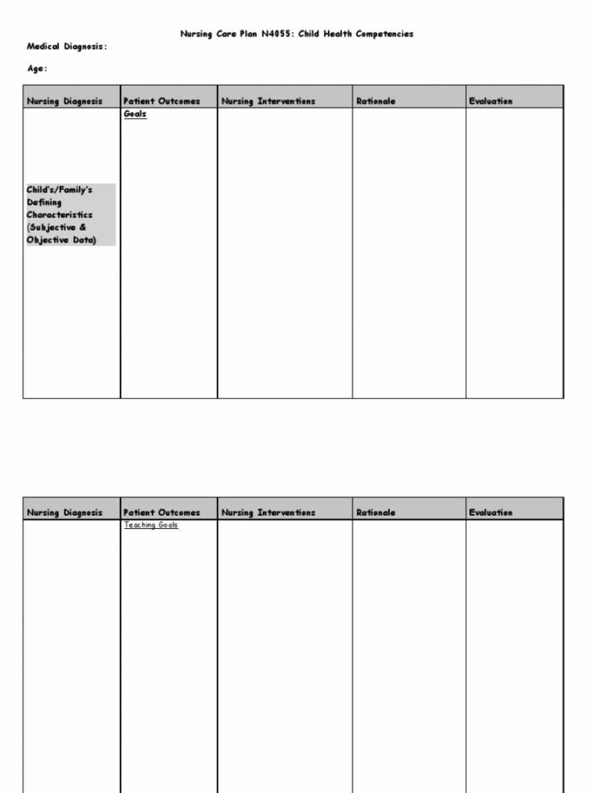 Plan Of Care Template – Calep.midnightpig.co Intended For Nursing Care Plan Template Word