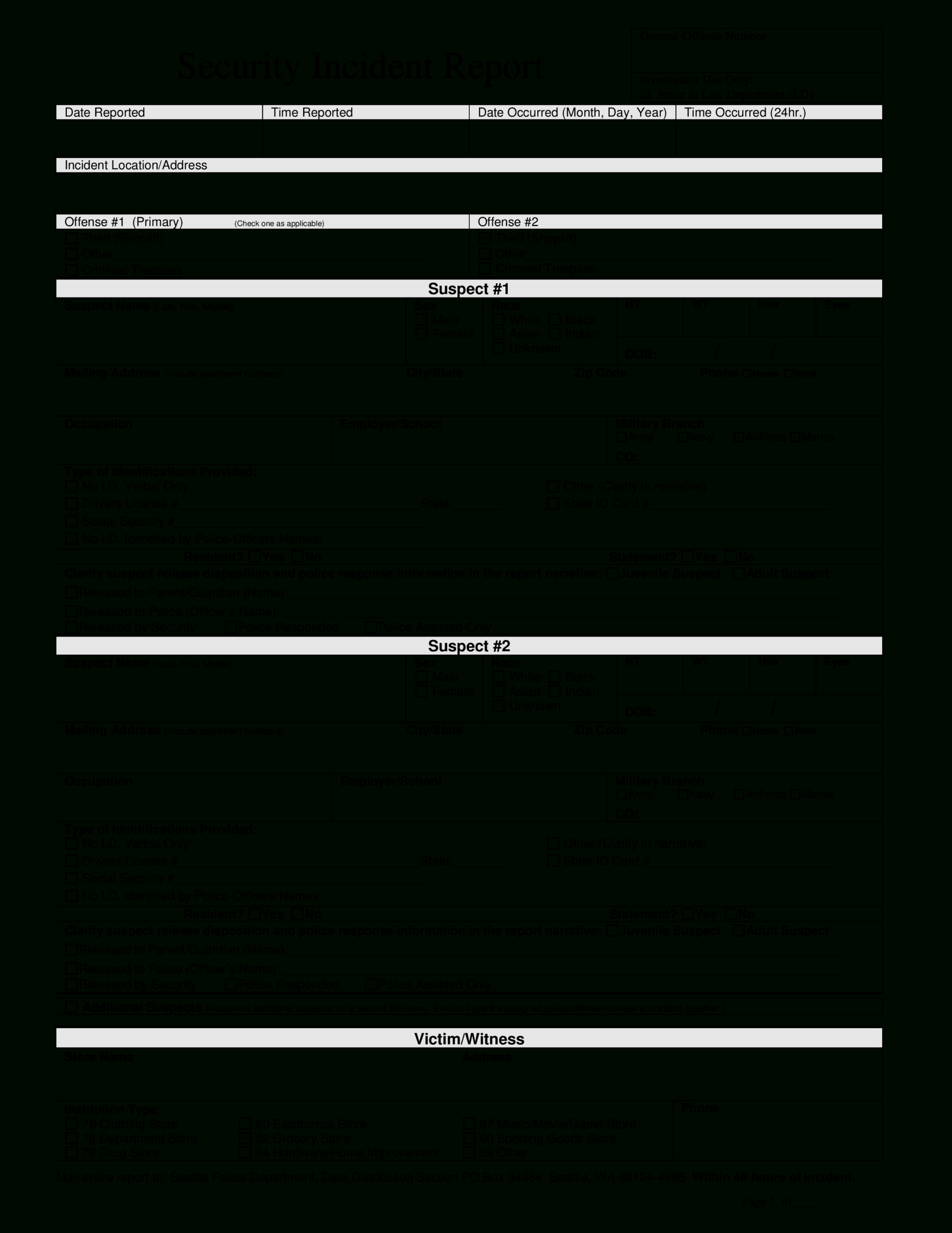 Police Incident Report Template – Dalep.midnightpig.co For Police Incident Report Template