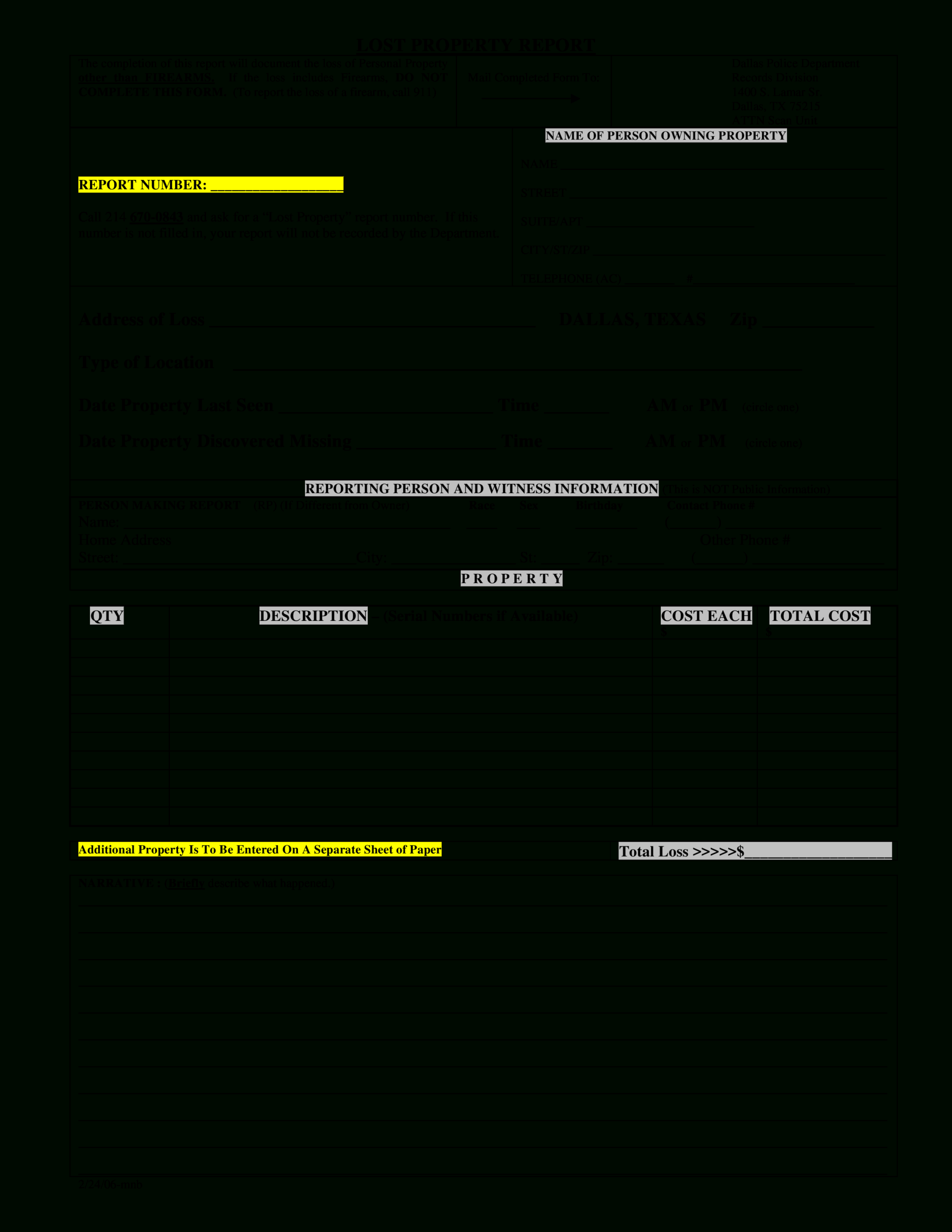 Police Report For Theft | Templates At Allbusinesstemplates Throughout Blank Police Report Template
