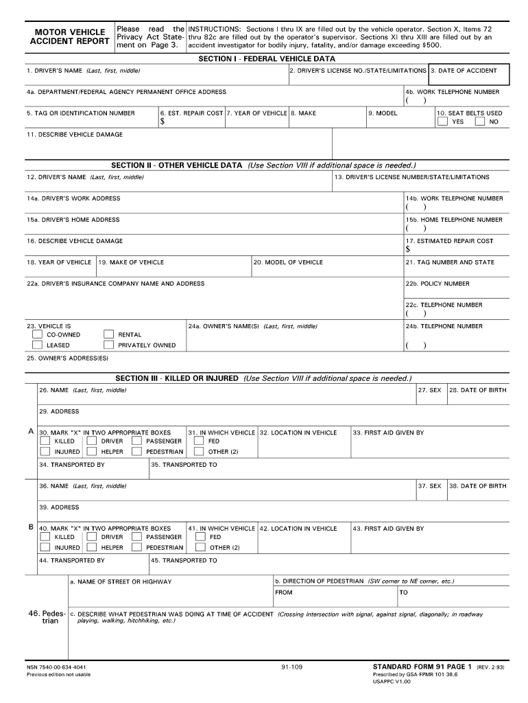 Police Report Template – Fill Online, Printable, Fillable With Vehicle Accident Report Form Template