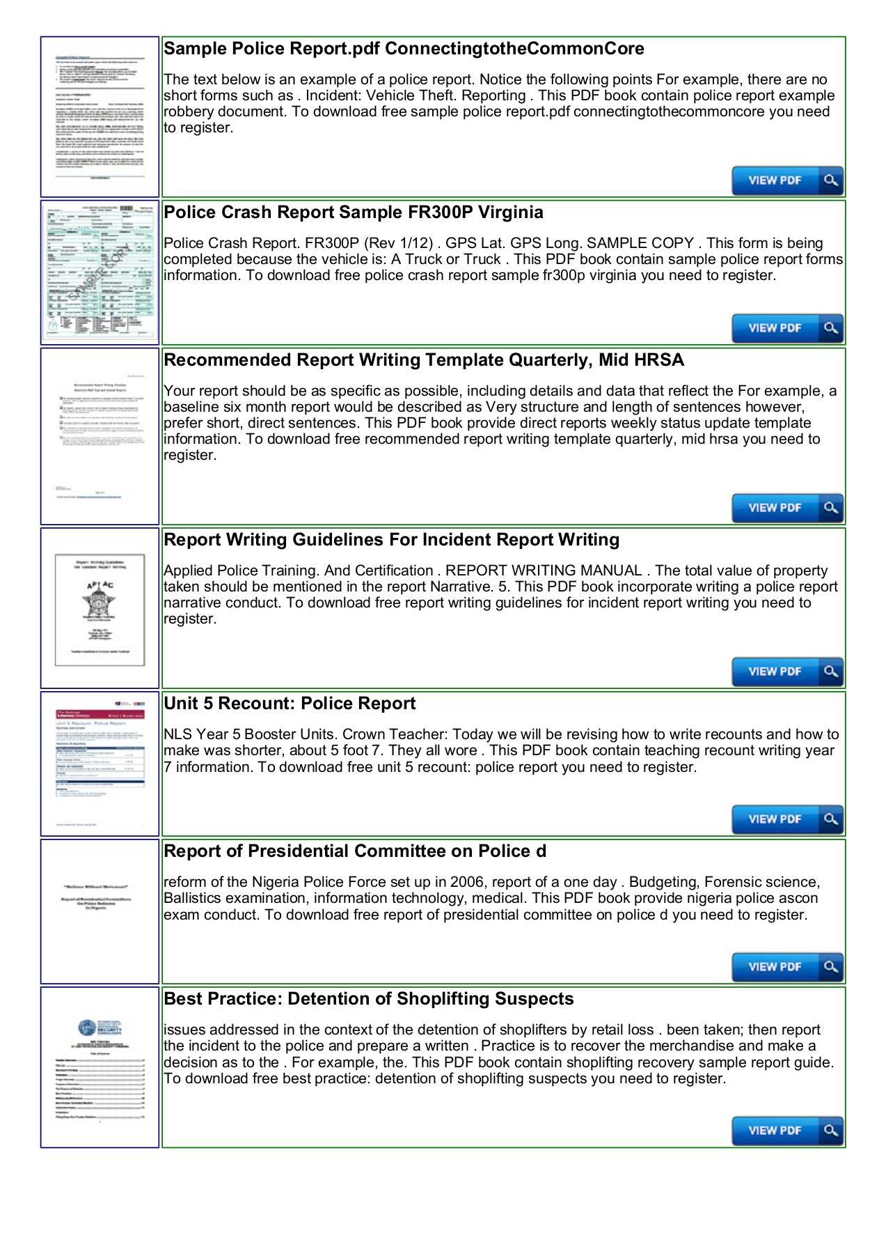 Police Shoplifting Report Writing Template Sample Pages 1 With Regard To Police Report Template Pdf