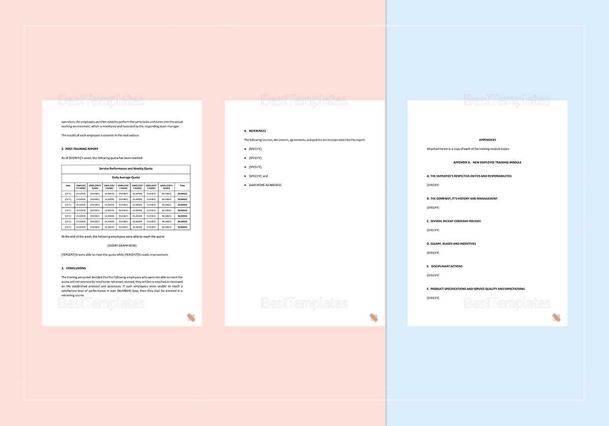Post Training Report Template Inside After Training Report Template
