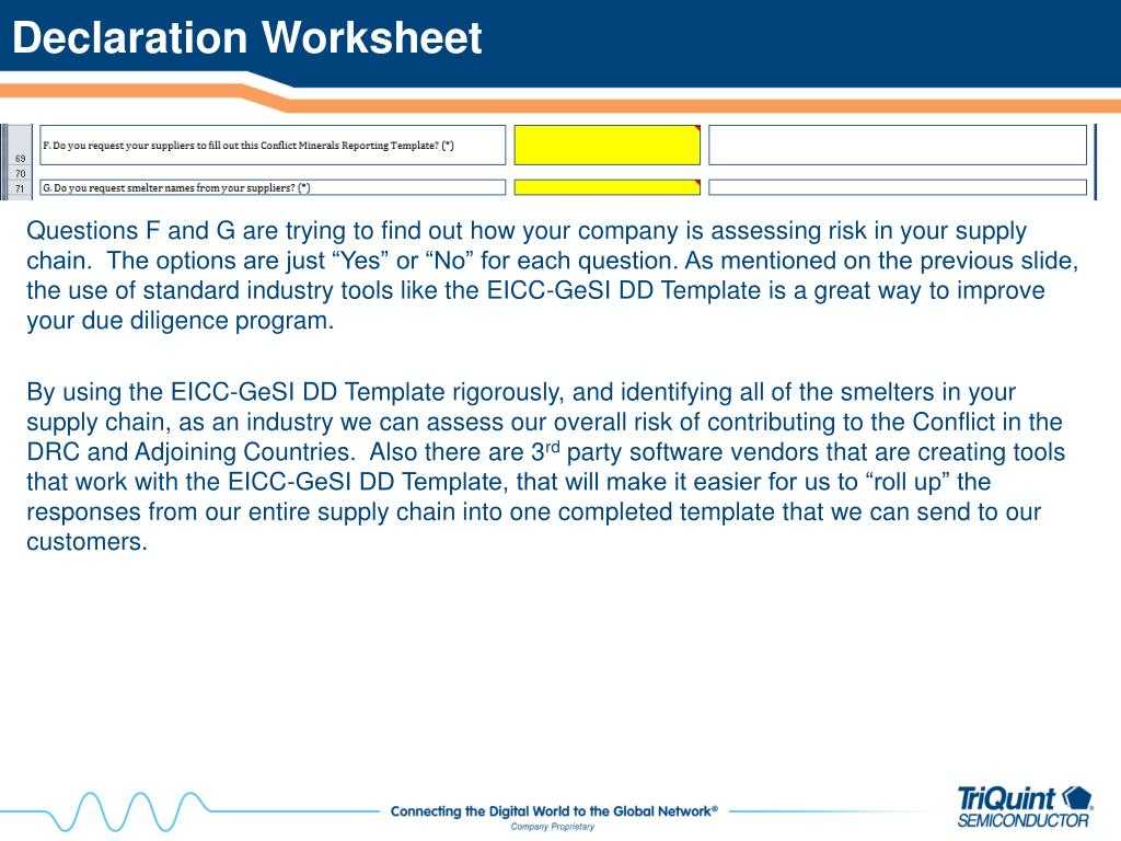 Ppt – How To Complete The Eicc Gesi Conflict Minerals Due Throughout Eicc Conflict Minerals Reporting Template