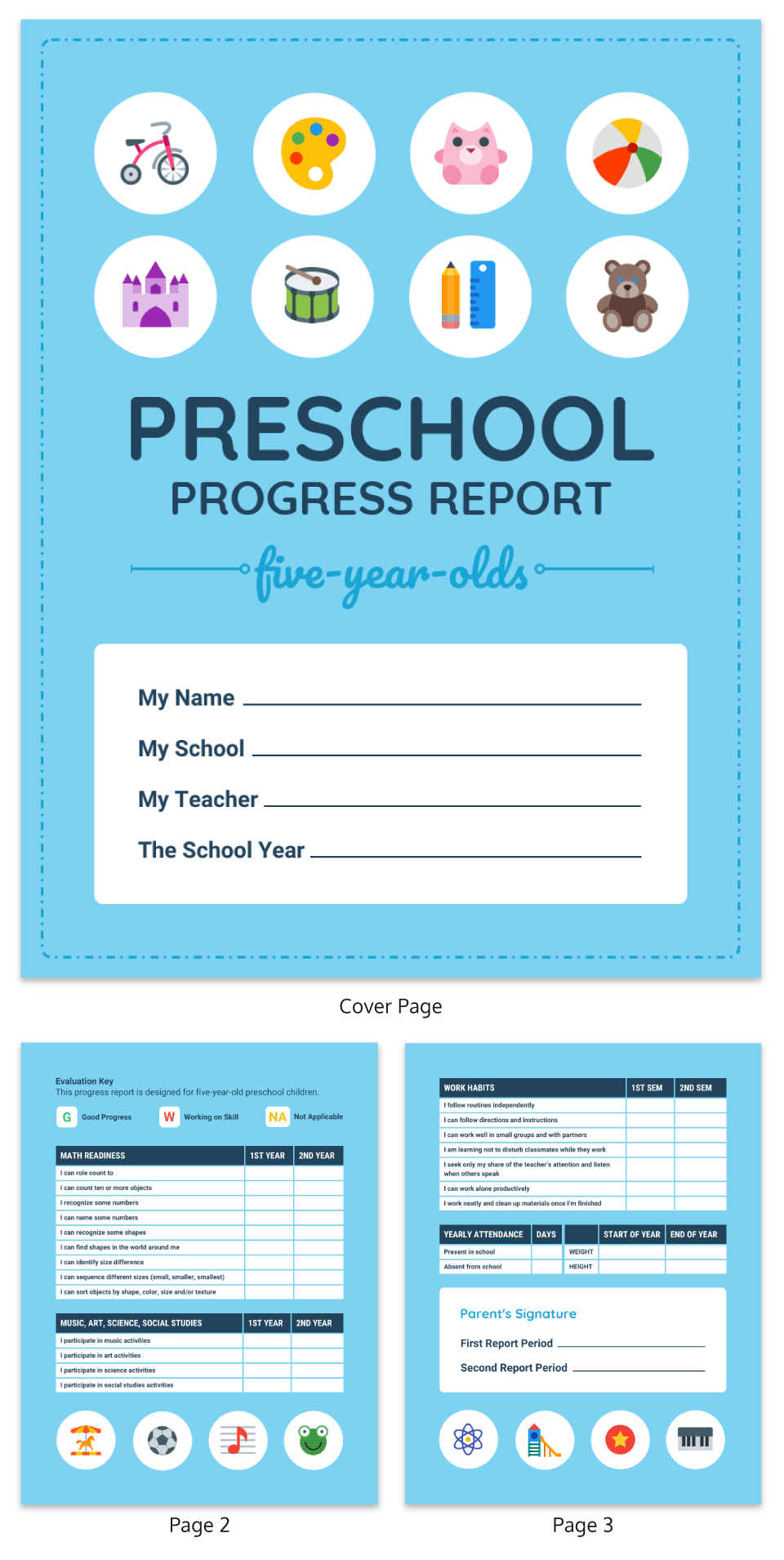 Pre K Progress Report For Preschool Progress Report Template