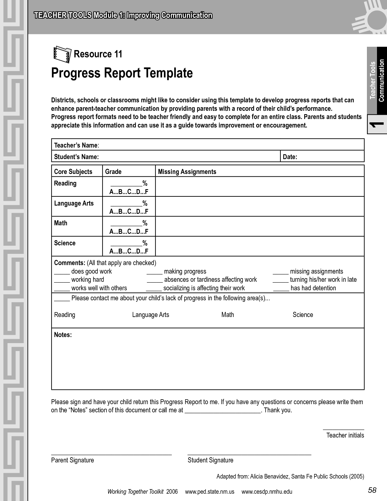 Premium Progress Report Template For Teacherccx13760 Within High School Progress Report Template