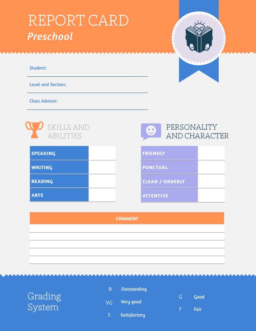 Preschool Report Card Template – Visme With Regard To Report Card Format Template