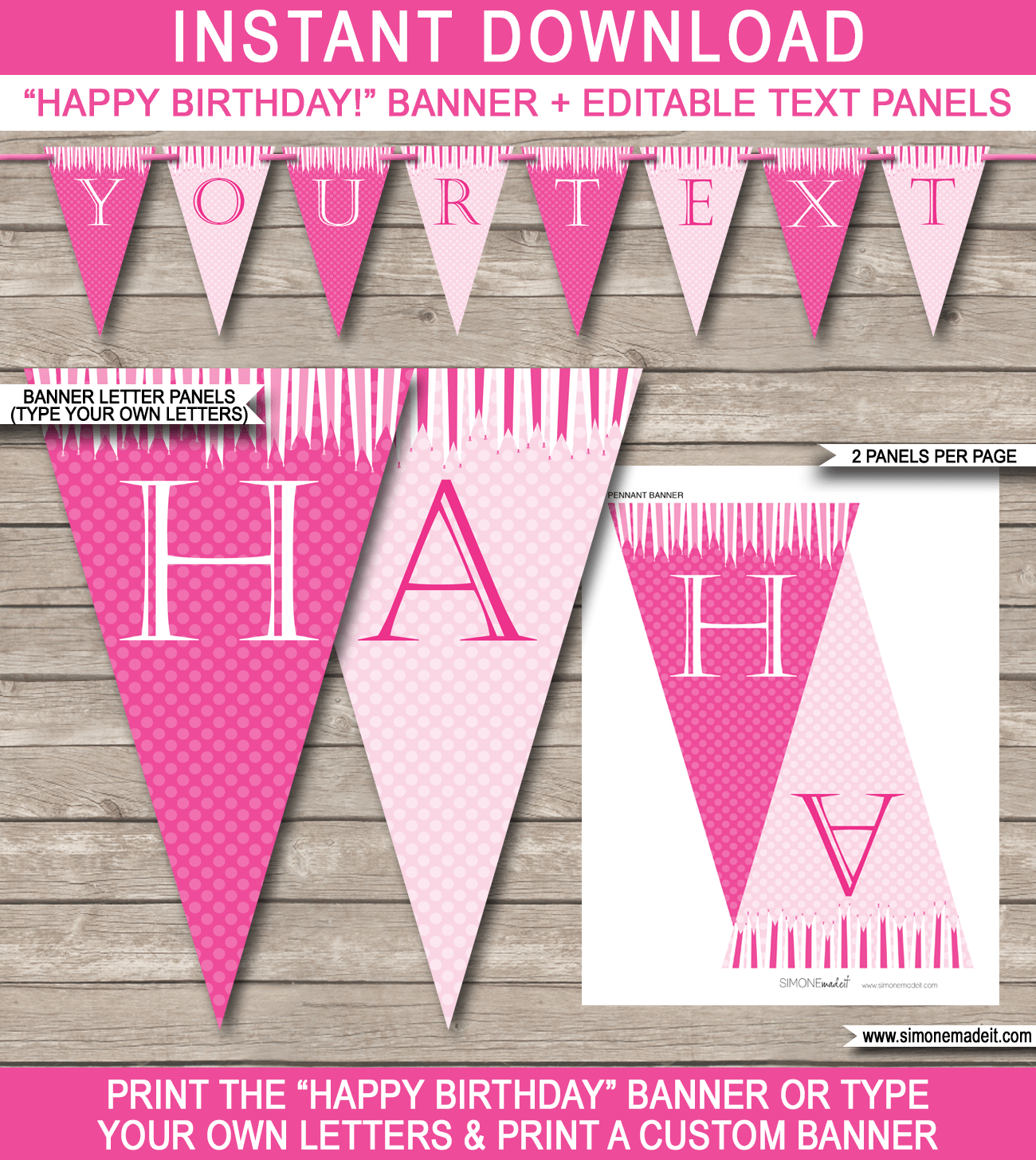 Princess Party Banner Template – Pink Within Diy Party Banner Template