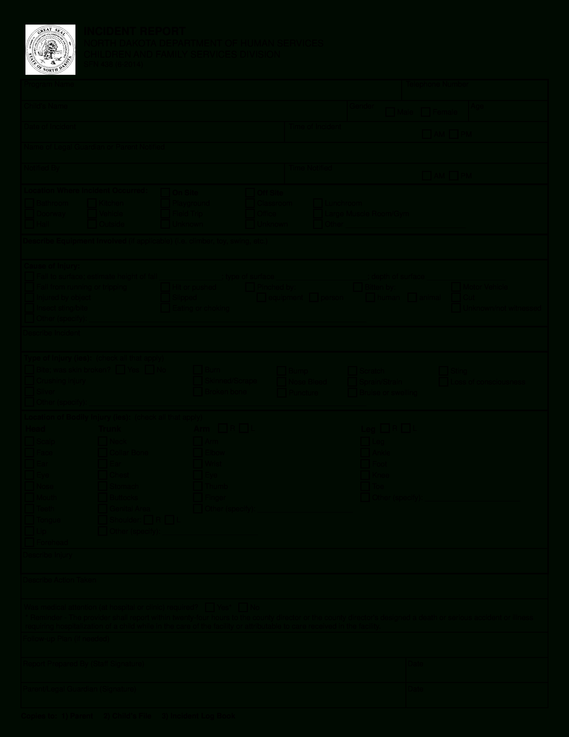 Printable Blank Incident Report | Templates At Inside Incident Report Book Template