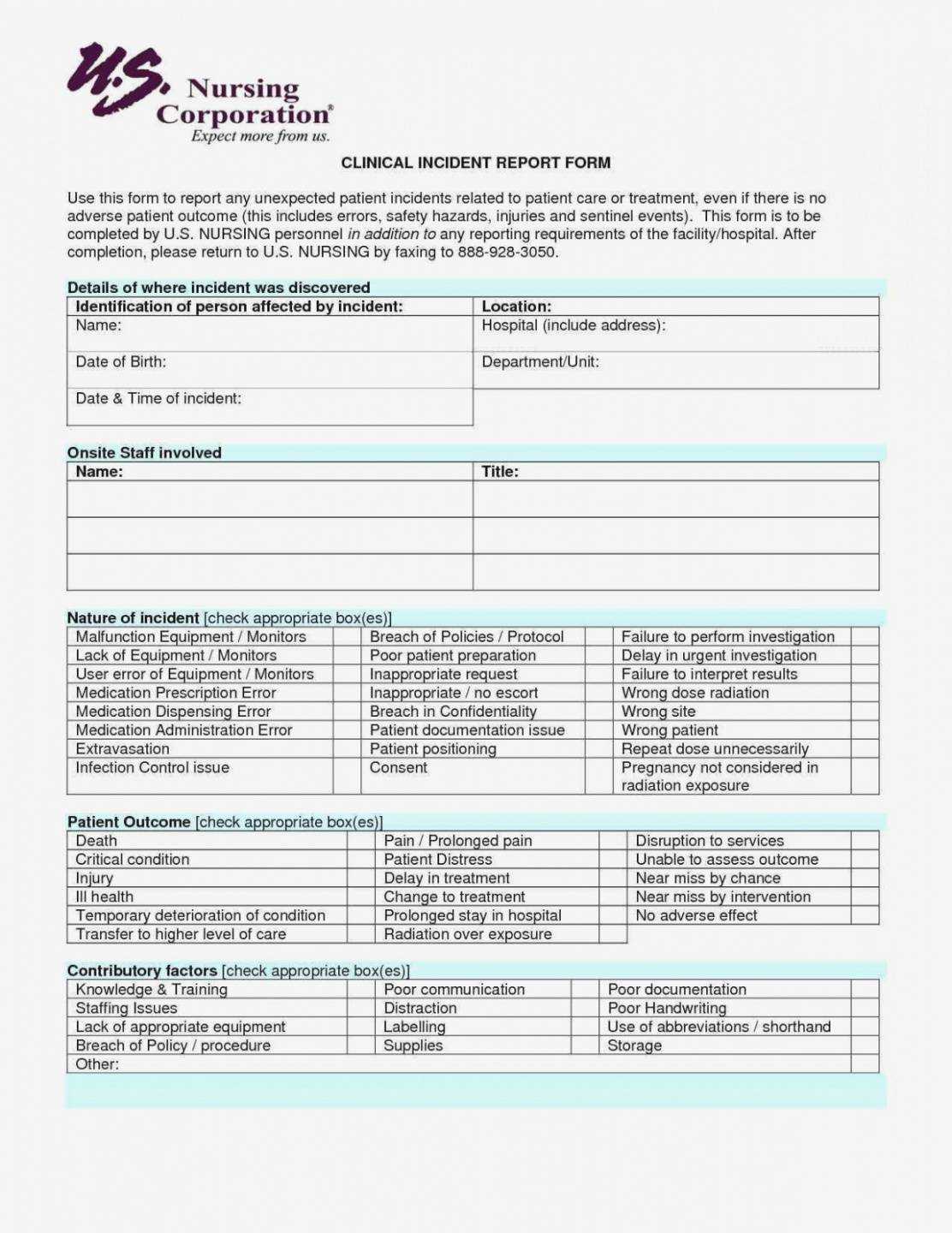 Printable Gallery Price List Template Near Miss Report Throughout Medication Incident Report Form Template