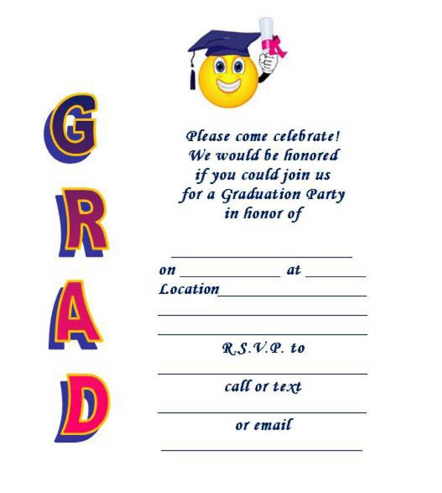 Printable Grad Party Invites – Calep.midnightpig.co In Graduation Party Invitation Templates Free Word