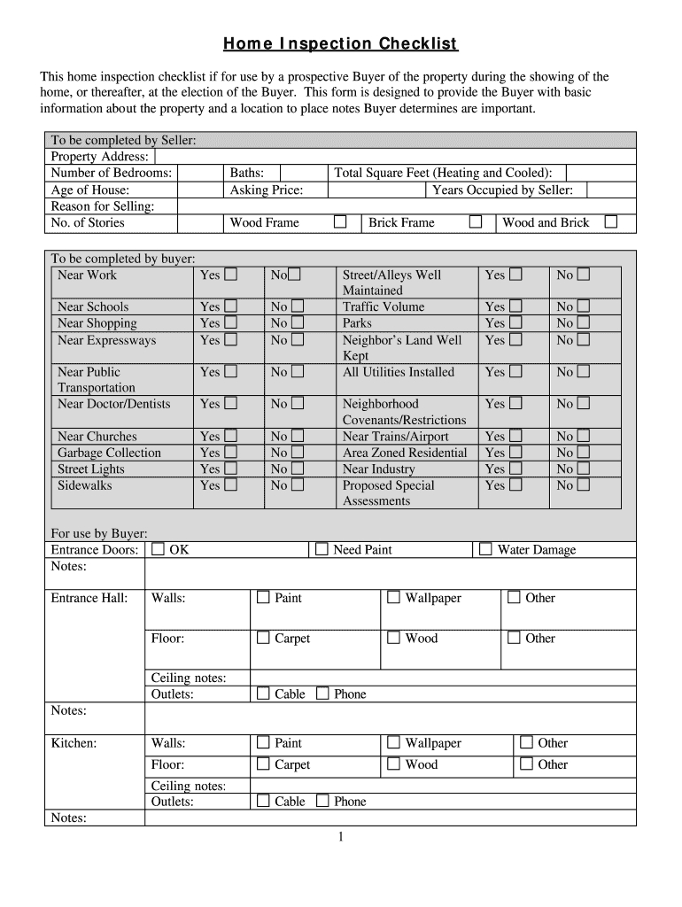 Printable Home Inspection Checklist Pdf – Fill Out And Sign Printable Pdf  Template | Signnow Inside Pre Purchase Building Inspection Report Template
