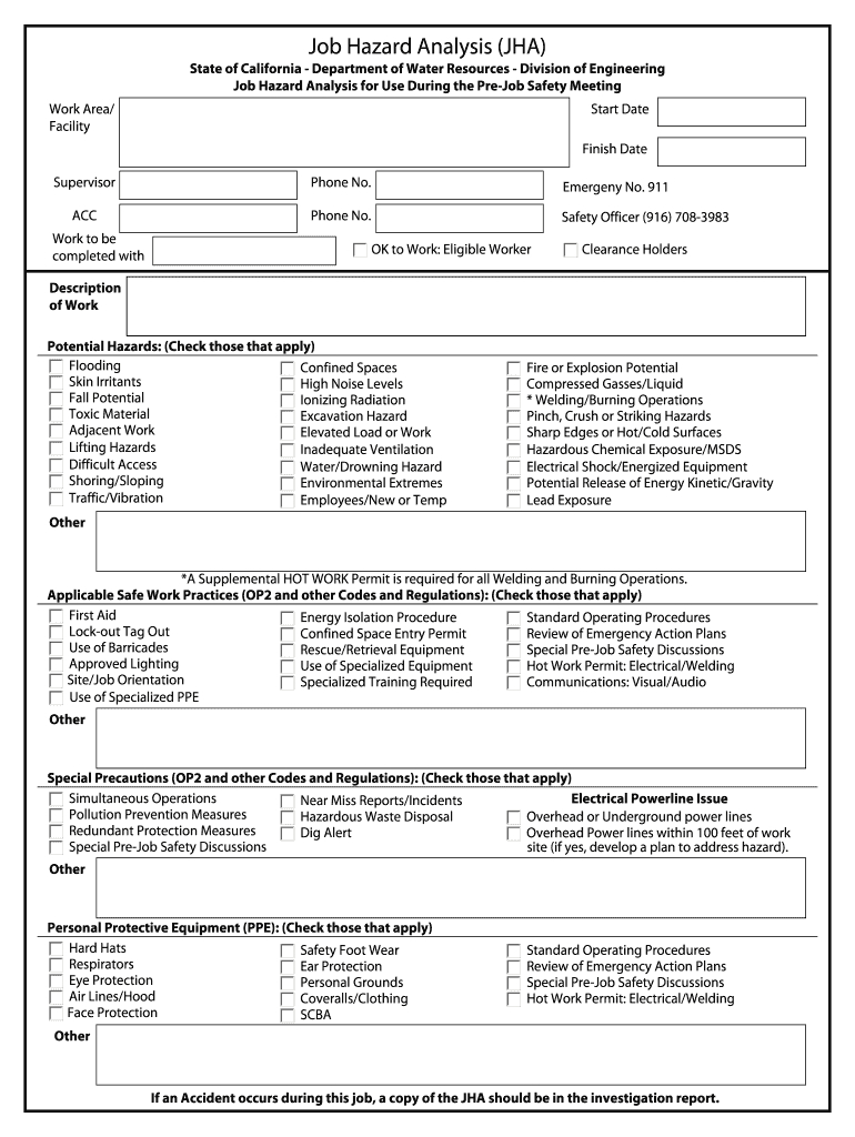 Printable Job Safety Analysis Forms - Fill Online, Printable Within Safety Analysis Report Template