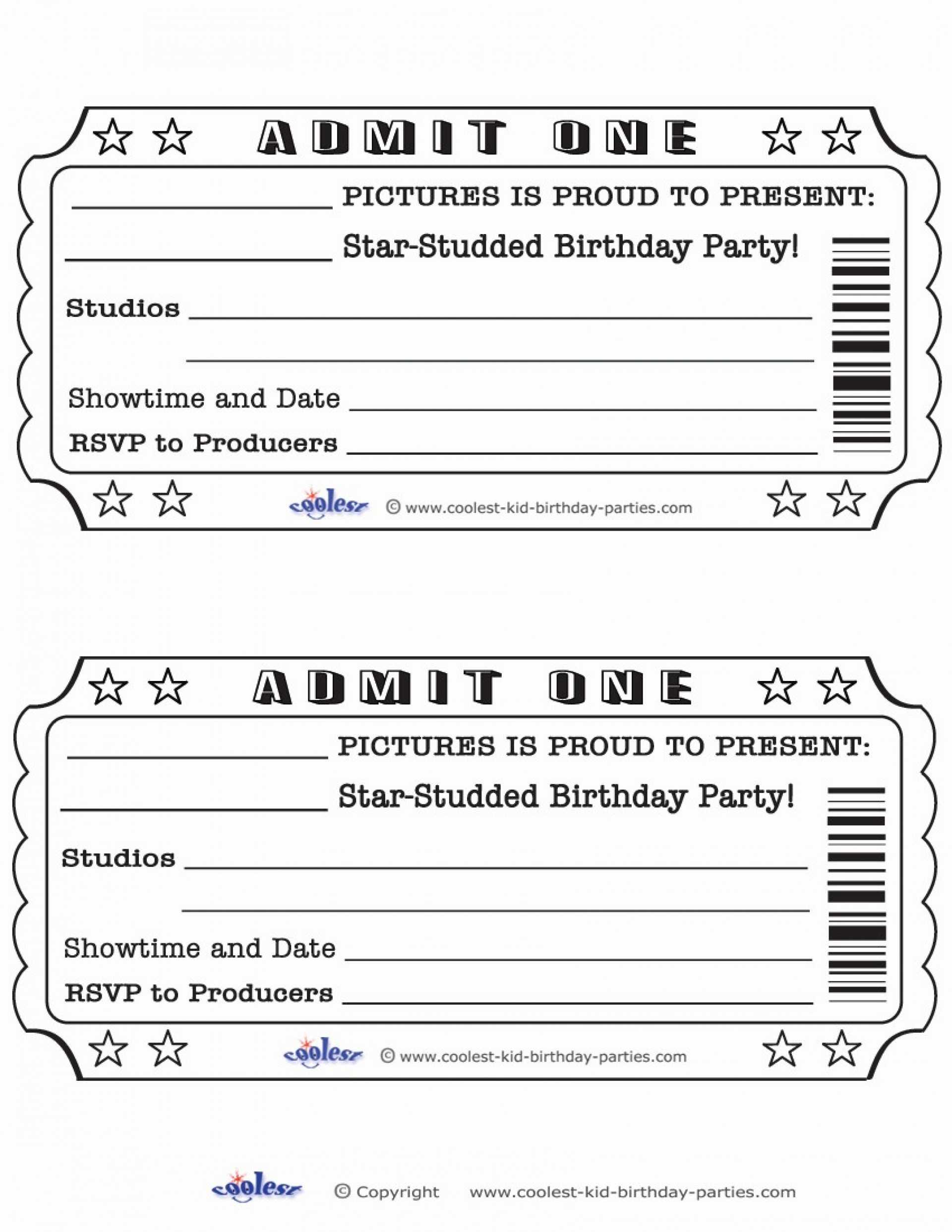 Printable Tickets Template That Are Clean – Debra Website Within Blank Parking Ticket Template