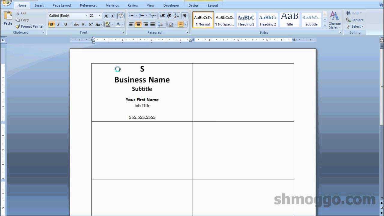 Printing Business Cards In Word | Video Tutorial Intended For Blank Business Card Template For Word