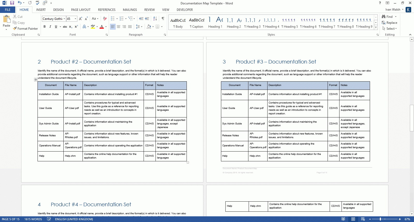 Product Document Map Template (Ms Word) – Templates, Forms With Information Mapping Word Template