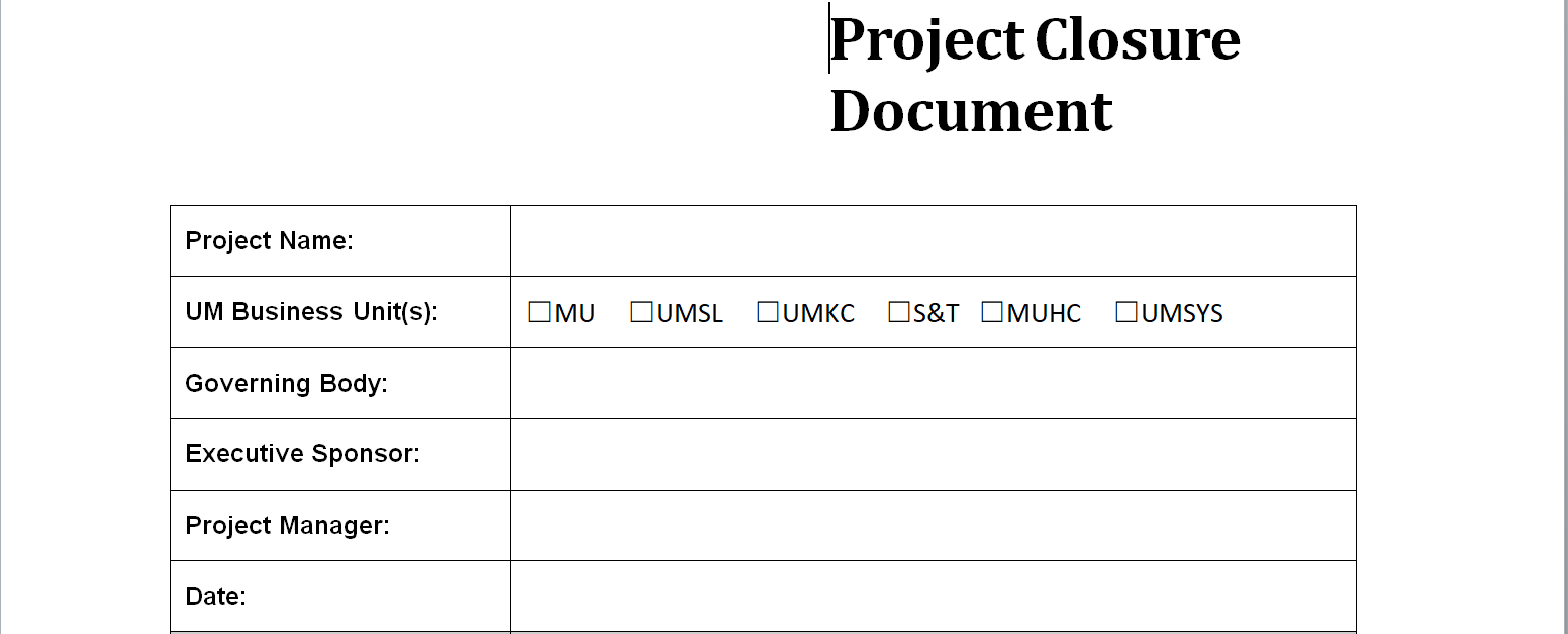Project Closure Report Template Inside Closure Report Template