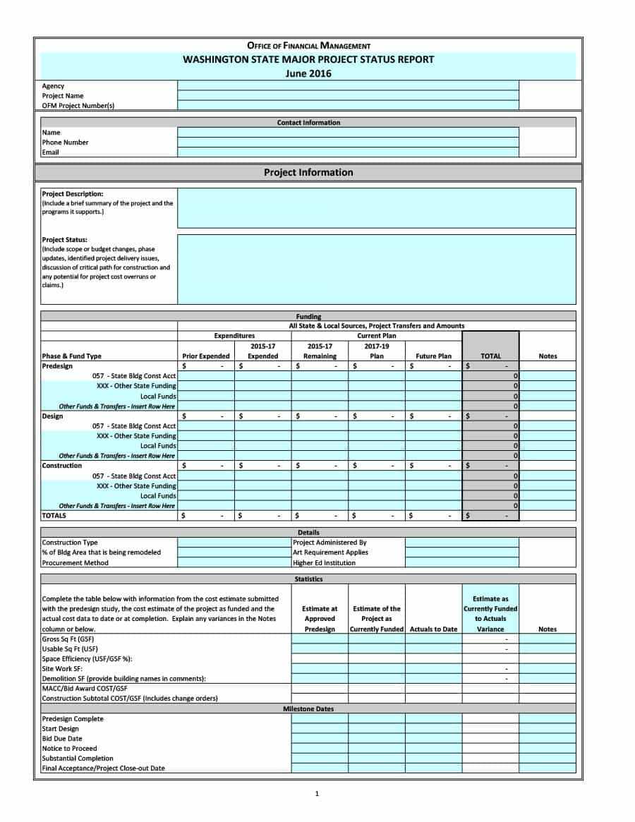 Project Status Sheet – Calep.midnightpig.co With Regard To Job Progress Report Template