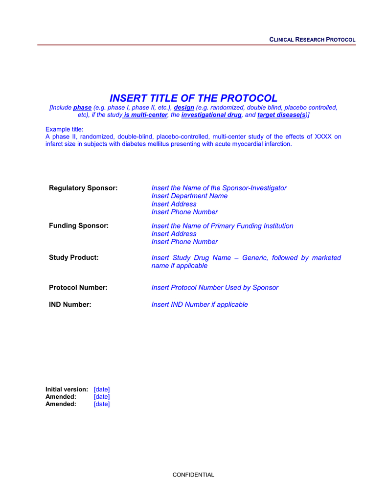 Protocol Template Intended For Dsmb Report Template