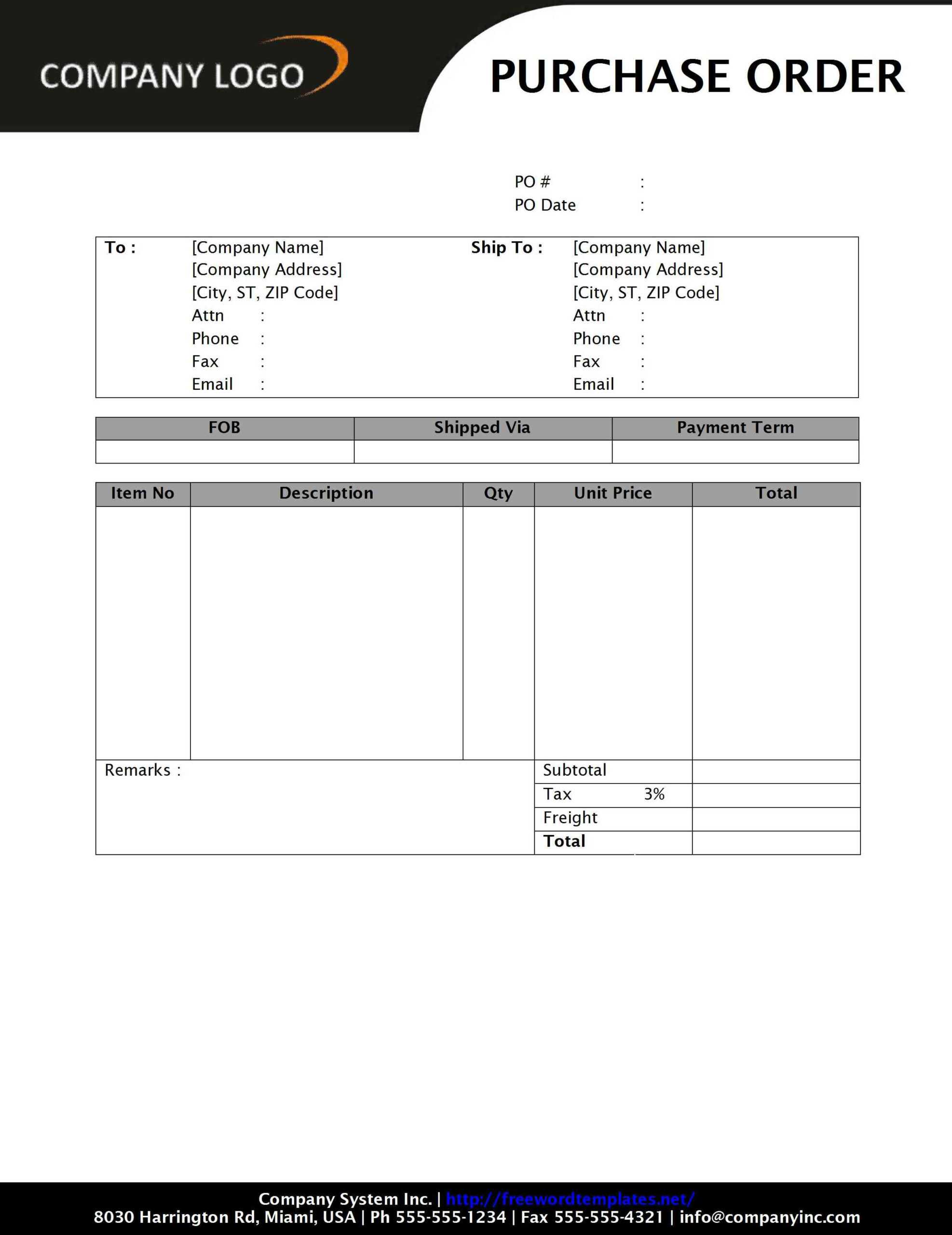 Psd Free Printable Purchase Order Template Pertaining To Invoice Template Word 2010