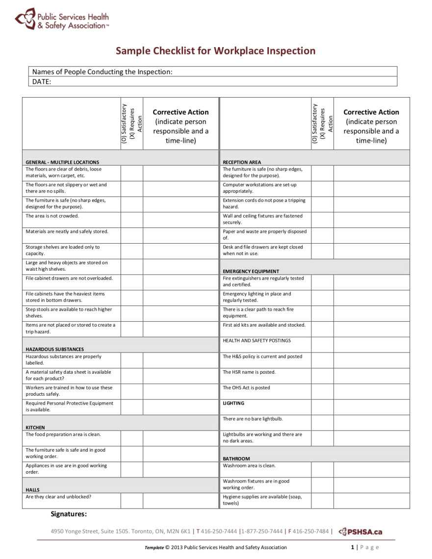 Public Services Health And Safety Association | Sample With Health And Safety Board Report Template