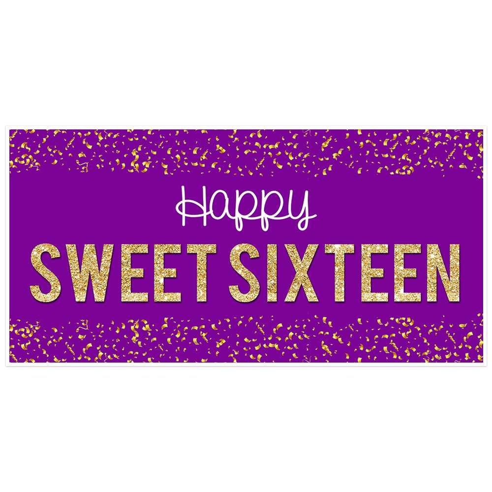 Purple Birthday Banner – Calep.midnightpig.co In Sweet 16 Banner Template
