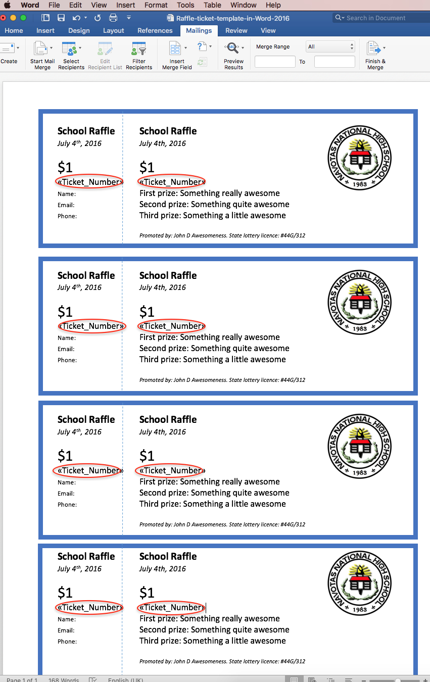 Raffles And Raffle Tickets: The Secret To Creating Numbered For Free Raffle Ticket Template For Word