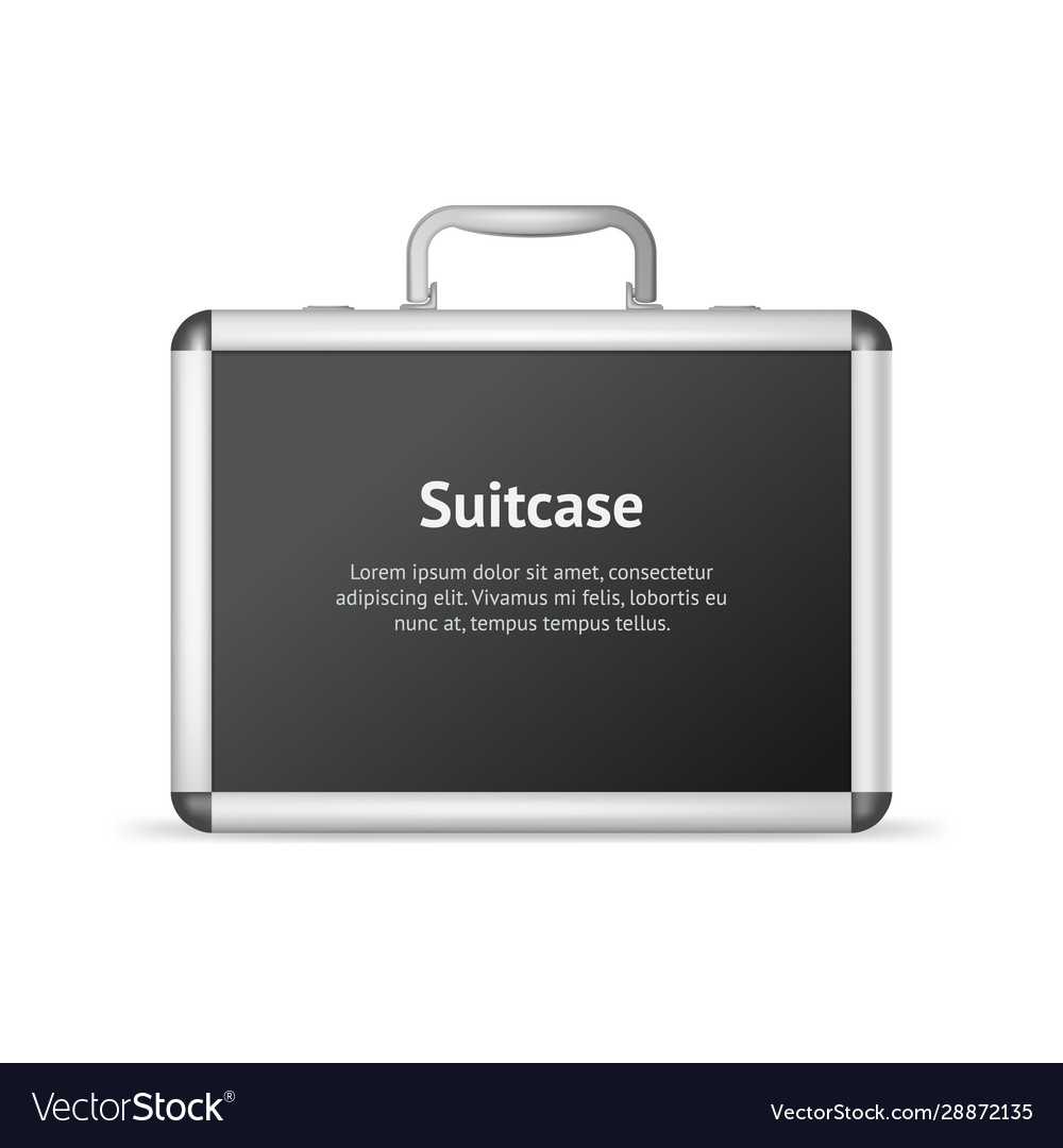 Realistic 3D Detailed Blank Aluminum Suitcase Card Inside Blank Suitcase Template