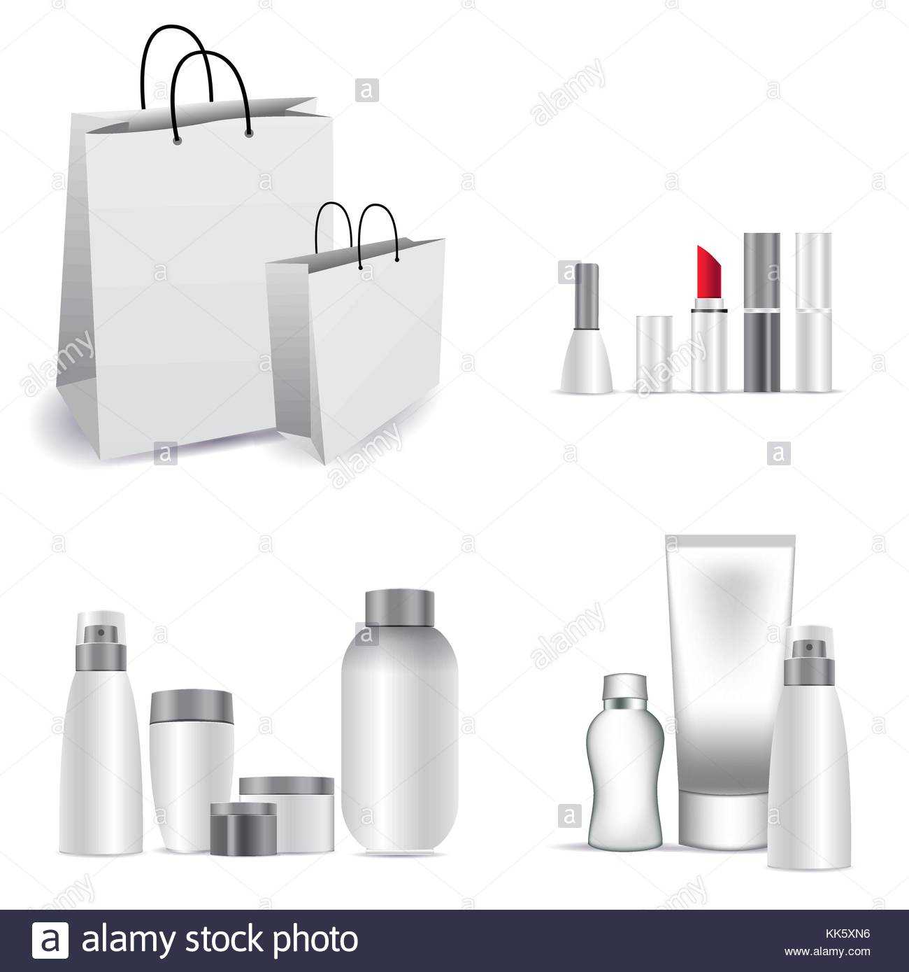 Realistic 3D Mock Up Of Cosmetic Package. Set Vector Blank Within Blank Packaging Templates