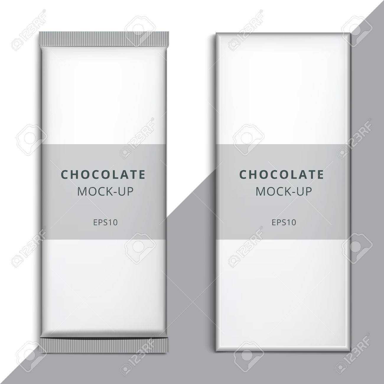 Realistic Blank 3D Chocolate Bar Template Design. Choco Packaging.. With Regard To Blank Candy Bar Wrapper Template