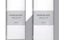 Realistic Blank 3D Chocolate Bar Template Design. Choco with Free Blank Candy Bar Wrapper Template