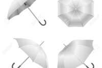 Realistic Detailed 3D White Blank Umbrella Template Mockup Set pertaining to Blank Umbrella Template