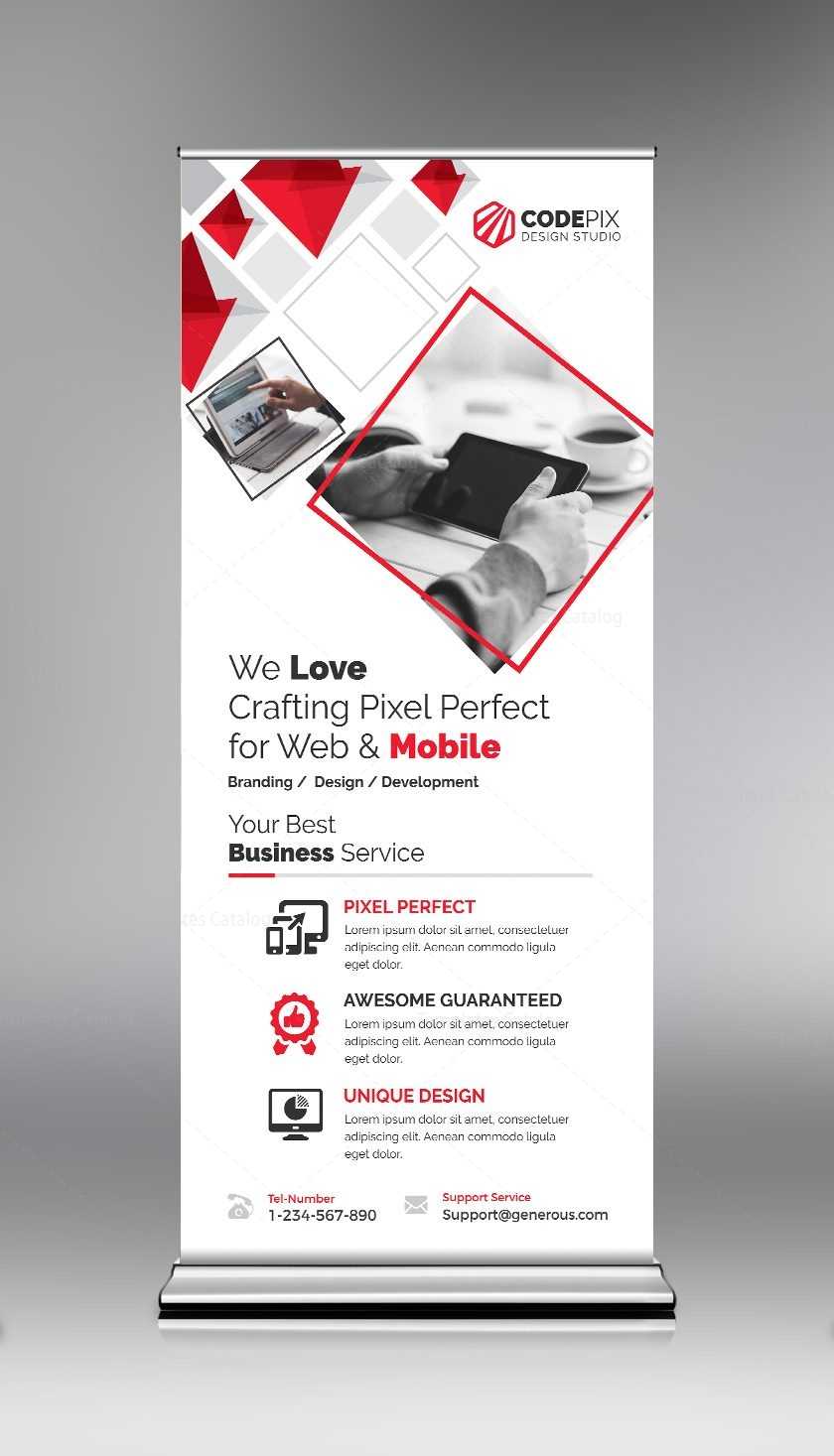 Red Roll Up Banner Design Template 000692 In Pop Up Banner Design Template