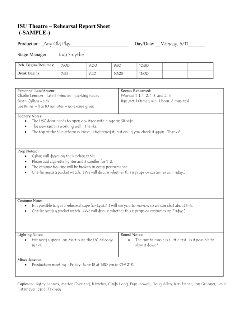 Rehearsal Report Template – Dalep.midnightpig.co With Regard To Rehearsal Report Template