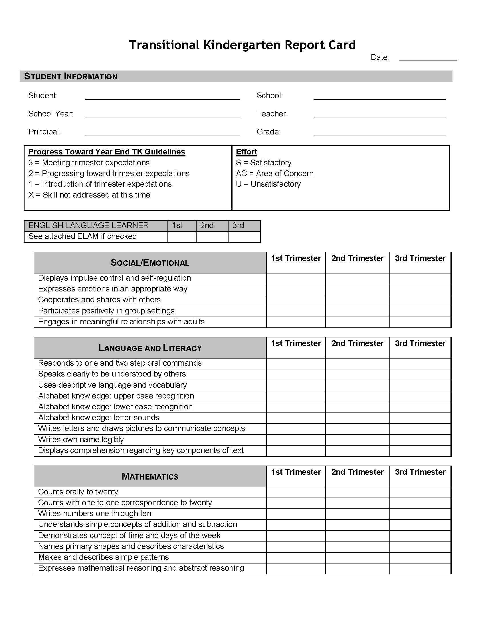 Report Card Sample – Calep.midnightpig.co Pertaining To Blank Report Card Template