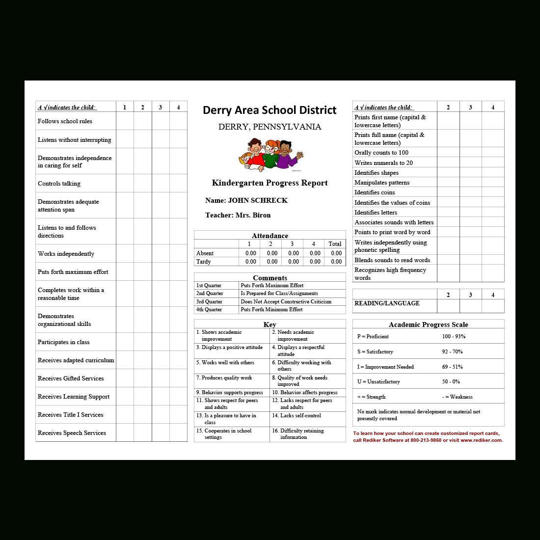 Report Card Software – Grade Management | Rediker Software Within Summer School Progress Report Template