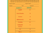 Report Card Template with regard to Report Card Format Template