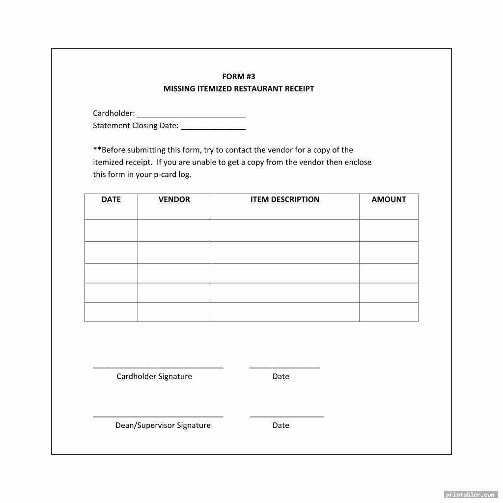 Restaurant Guest Check Template Printable – Printabler Intended For Editable Blank Check Template