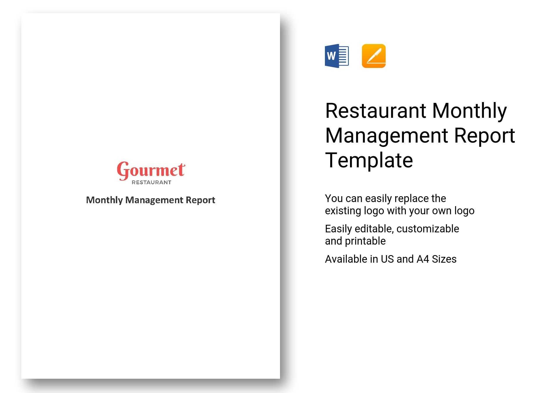 Restaurant Monthly Management Report Template In Word, Apple For It Management Report Template