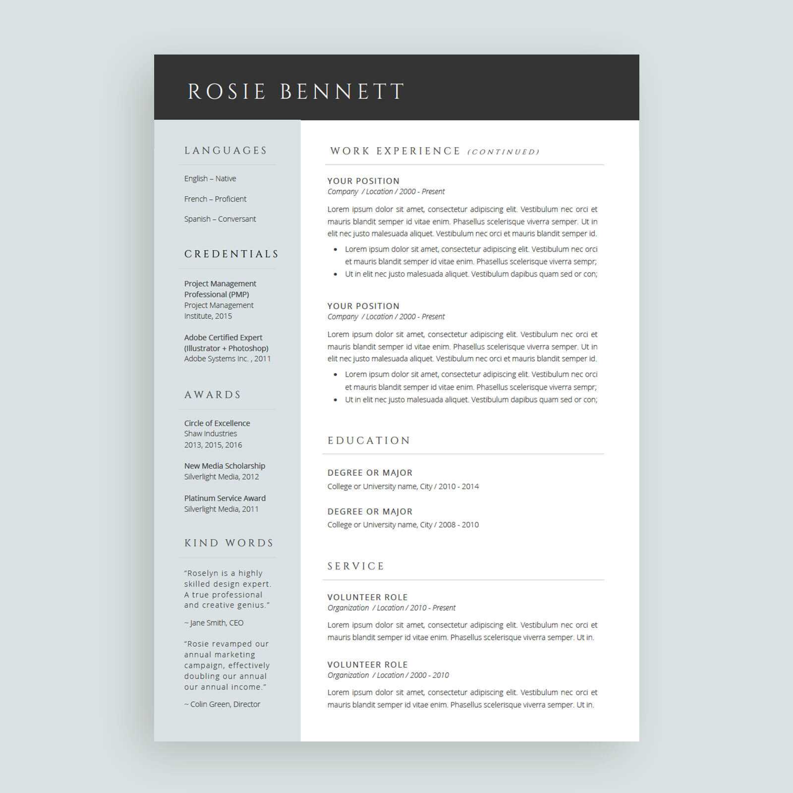 Resume Templates For Microsoft™ Word And Google™ Docs – How Throughout Free Resume Template Microsoft Word