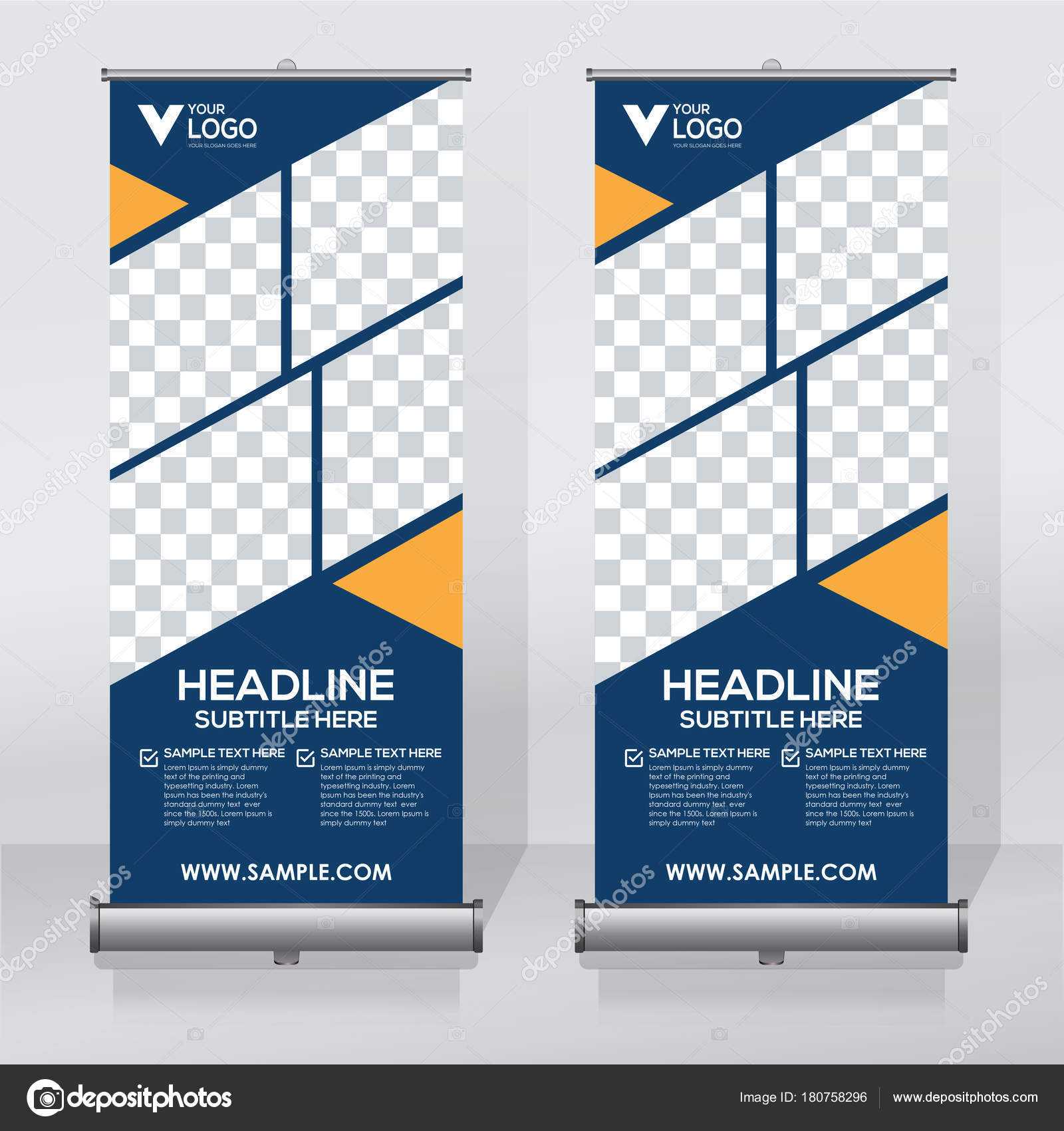 Roll Banner Design Template Vertical Abstract Background With Retractable Banner Design Templates