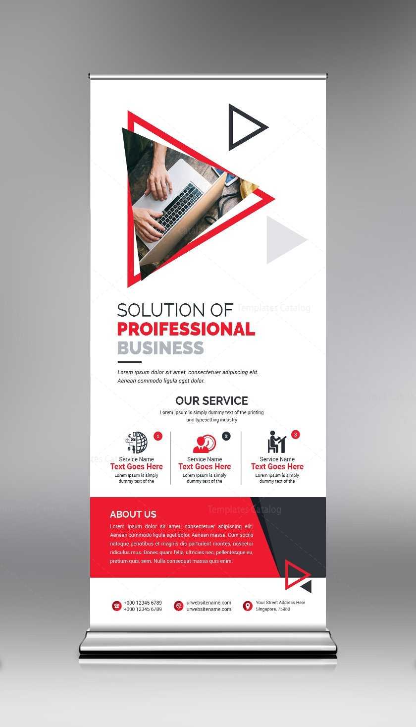 Roll Up Banner Template With Clean Design 000684 With Product Banner Template