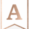 Rose Gold Banner Template Free Printable, Hd Png Download Throughout Printable Pennant Banner Template Free