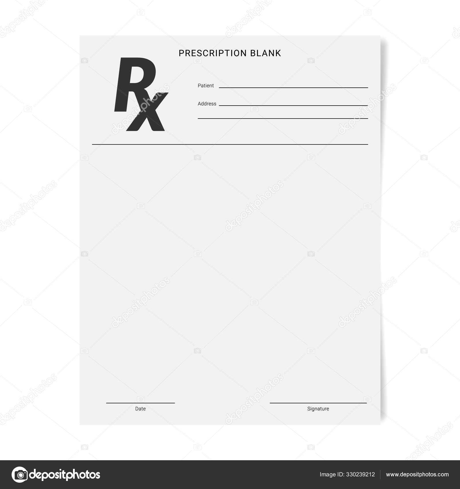 Rx Pad Template. Medical Regular Prescription Form. — Stock Throughout Blank Prescription Pad Template