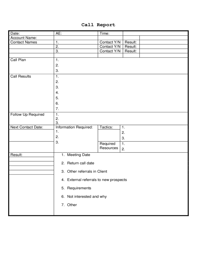 Sales Call Report Template – 3 Free Templates In Pdf, Word Pertaining To Sales Call Report Template