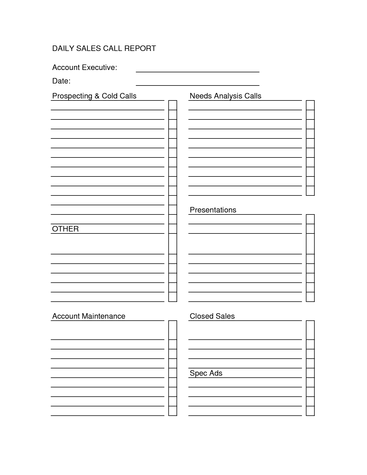 Sales Call Report Templates - Word Excel Fomats For Sales Call Report Template