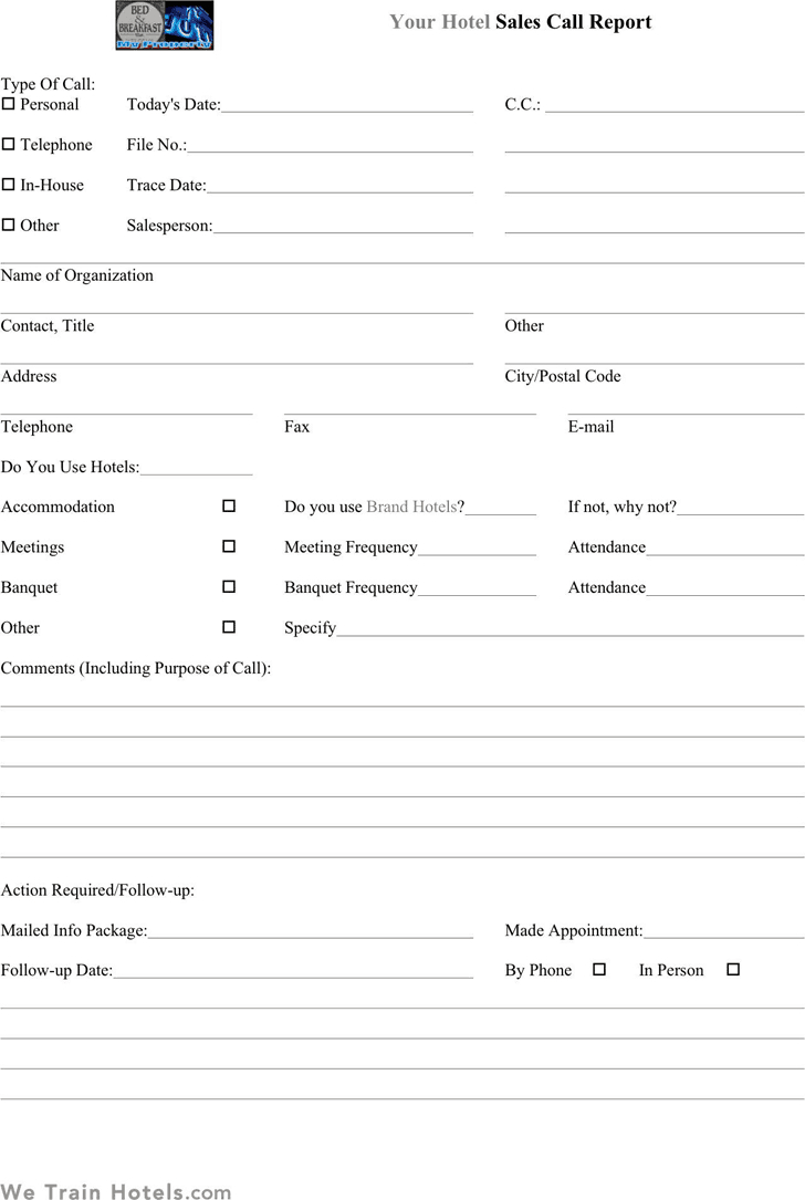 Sales Call Report Templates – Word Excel Fomats In Sales Visit Report Template Downloads